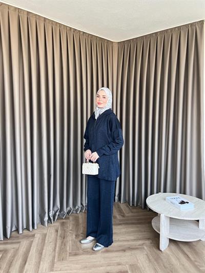 Simli Mek Takım Lacivert