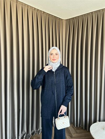 Simli Mek Takım Lacivert