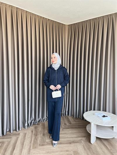 Simli Mek Takım Lacivert