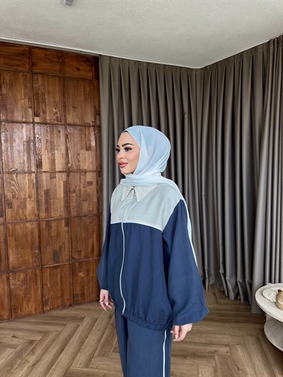 Suaz Şeritli Eşofman - Lacivert
