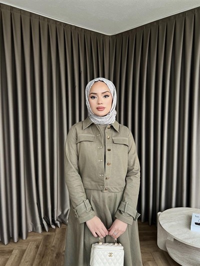 Suzi Kot Elbise Kot - Haki(ÖN SİPARİŞ)