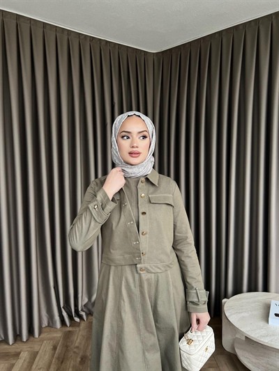 Suzi Kot Elbise Kot - Haki(ÖN SİPARİŞ)