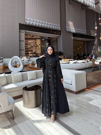 Tasarım Abaya Elbise - Siyah