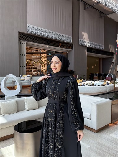 Tasarım Abaya Elbise - Siyah