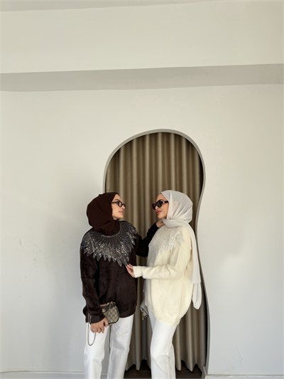 Tasarım Angora Kazak - Ekru 