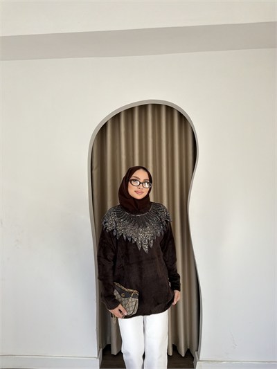 Tasarım Angora Kazak - Kahve