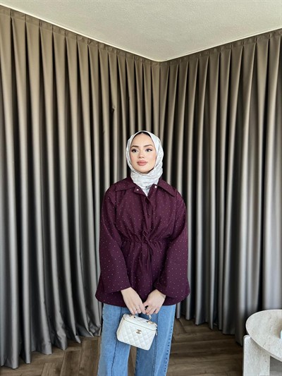 Taşlı Trenç - Mürdüm