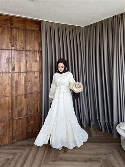 Tb-Alev Düğmeli Elbise- Sarı