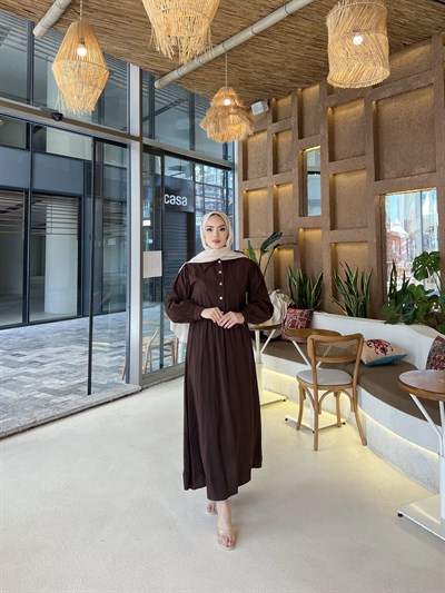 Unna Tensel Elbise - Kahve