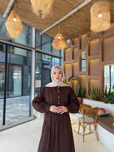 Unna Tensel Elbise - Kahve