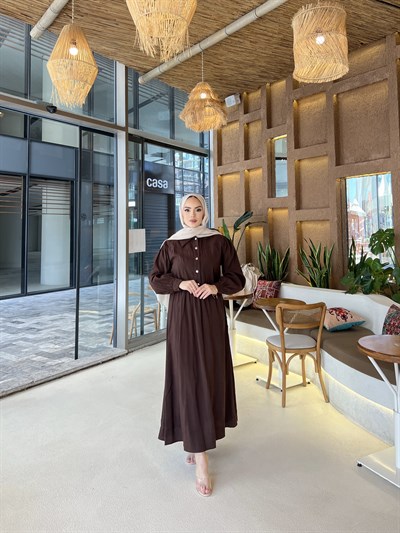 Unna Tensel Elbise - Kahve