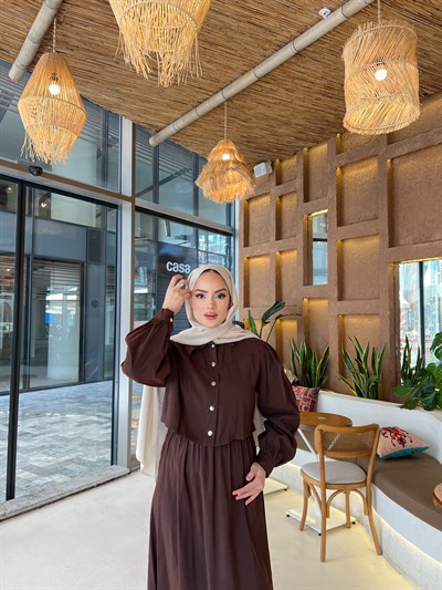 Unna Tensel Elbise - Kahve