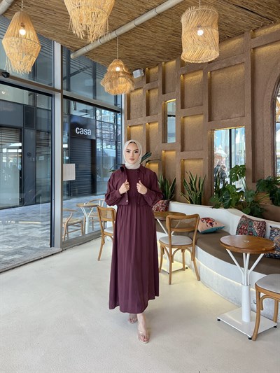 Unna Tensel Elbise - Mürdüm