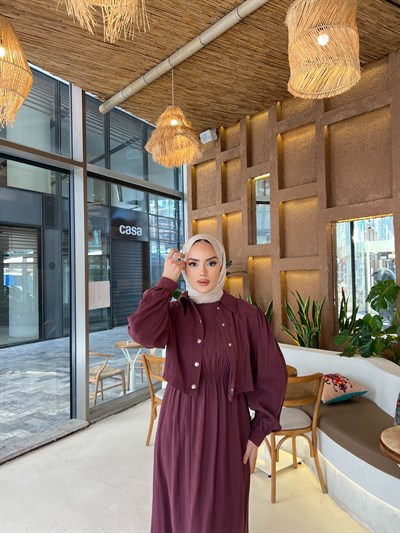 Unna Tensel Elbise - Mürdüm