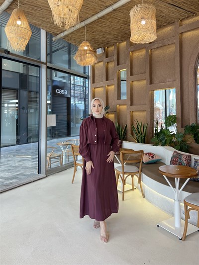 Unna Tensel Elbise - Mürdüm