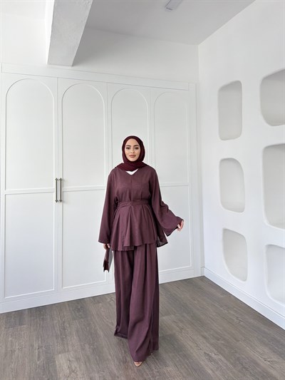 Uraz Pantolonlu Takım - Mürdüm