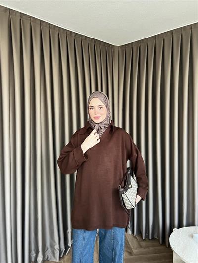 V Triko Kazak - Kahve