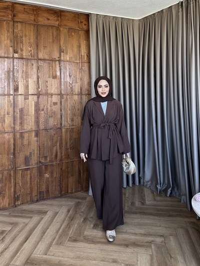 Wessal Kimona Takım - Kahve