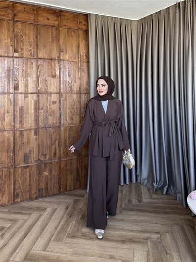 Wessal Kimona Takım - Kahve