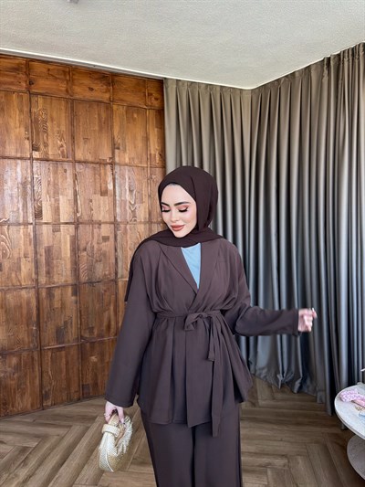 Wessal Kimona Takım - Kahve