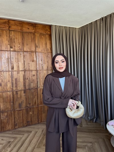 Wessal Kimona Takım - Kahve