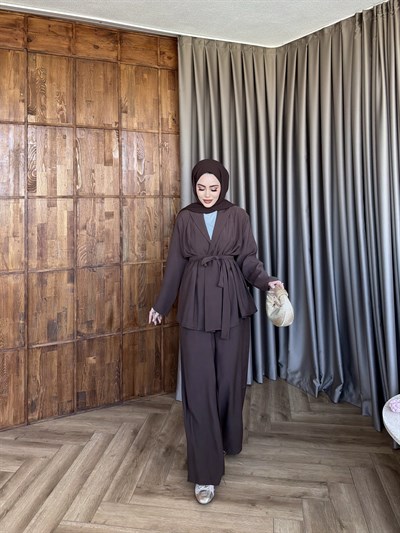 Wessal Kimona Takım - Kahve