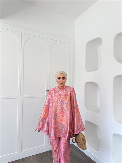 Yermen Saten Takım - Pembe