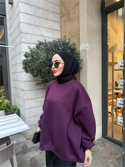Yupii Oversize Sweat - Mürdüm (ÖNSİPARİŞ)