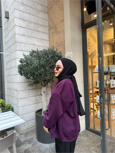 Yupii Oversize Sweat - Mürdüm (ÖNSİPARİŞ)