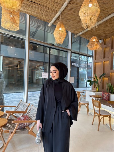 Zenna Düğmeli Takım - Siyah 