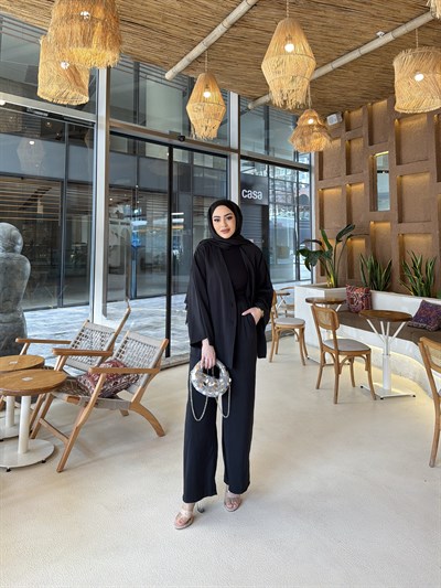 Zenna Düğmeli Takım - Siyah 