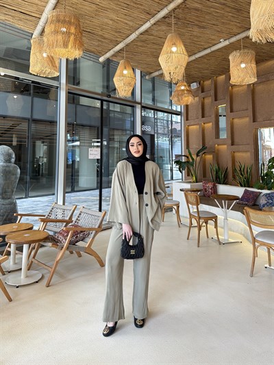 Zenna Düğmeli Takım - Yeşil