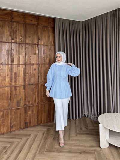 Zeruşa Gömlek - Bebe Mavi