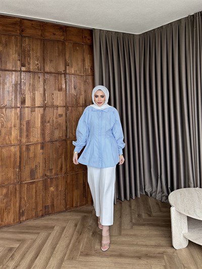 Zeruşa Gömlek - Bebe Mavi