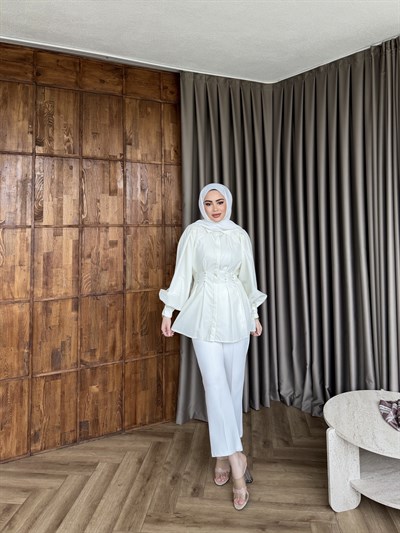 Zeruşa Gömlek - Beyaz