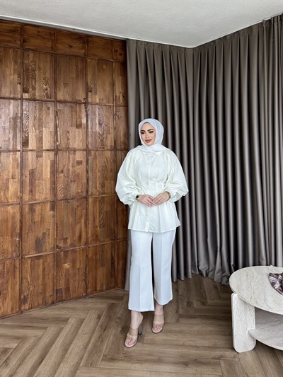 Zeruşa Gömlek - Beyaz