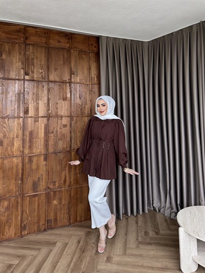 Zeruşa Gömlek - Kahve