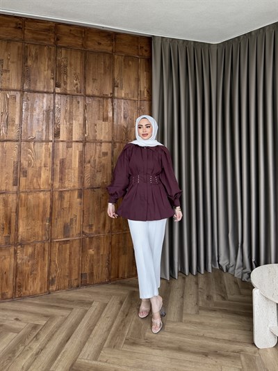 Zeruşa Gömlek - Mürdüm