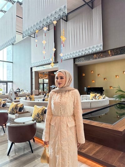 Zeussa Tasarım Elbise -  Vanilya (ÖN SİPARİŞ )