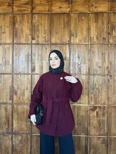 Zey Kıraçlı Mont - Bordo