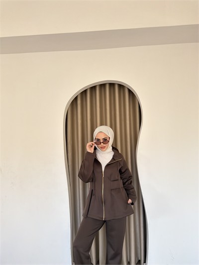 Zeyca Scuba Takım - Kahve 