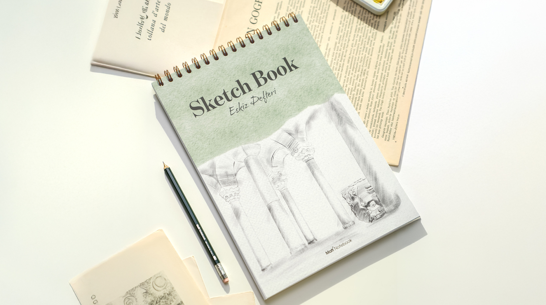 Eskiz defteri ile yaratıcı çizim süreci görseli