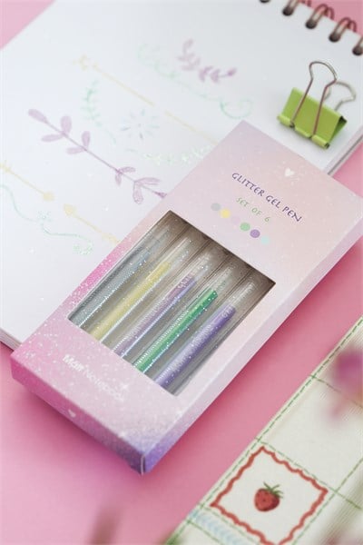 Matt Notebook 1.0 mm 6'lı Simli Jel Kalem Seti