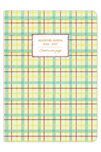 Matt Notebook 2026-2027 A5 Akademik Ajanda 15x21 cm - 17 Aylık Ekose