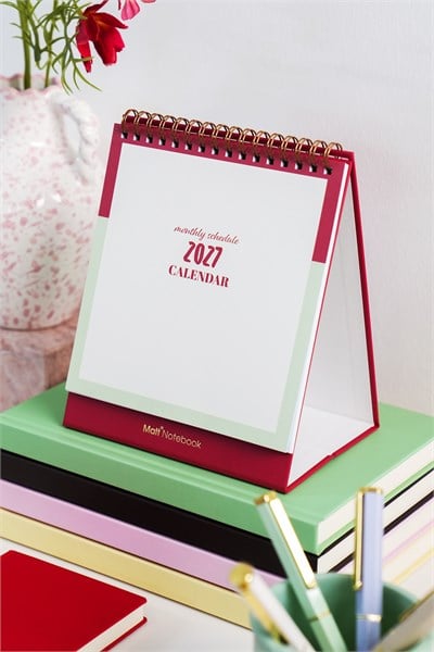 Matt Notebook 2027 Yılı 12 Aylık Masaüstü Planlayıcı Takvim