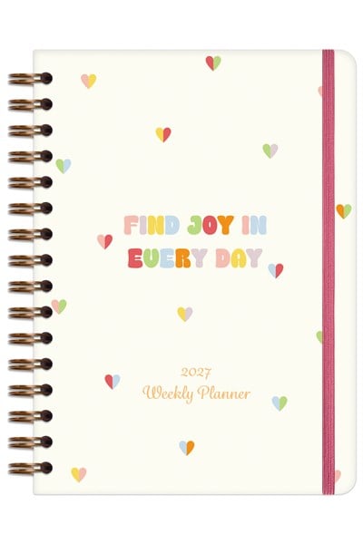 Matt Notebook 2027 Yılı A5 Ajanda Spiralli 15x21 cm - 12 Aylık Kalpler