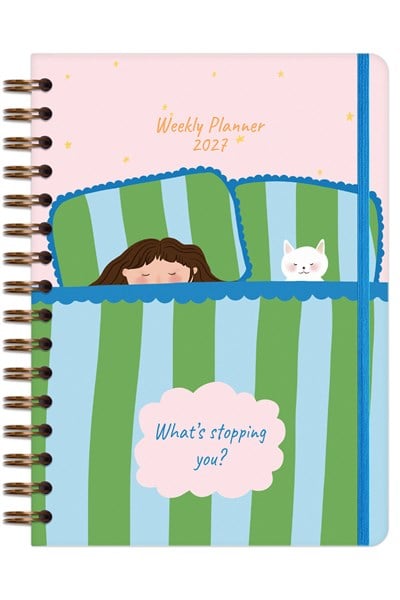 Matt Notebook 2027 Yılı A5 Haftalık Ajanda Spiralli 15x21 cm - 12 Aylık - Motivasyon Sayfalı