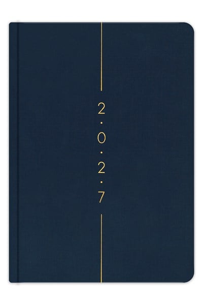 Matt Notebook 2027 Yılı A5 Keten Haftalık Ajanda 15x21 cm - 12 Aylık Lacivert