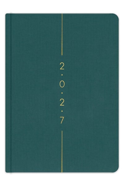 Matt Notebook 2027 Yılı A5 Keten Haftalık Ajanda 15x21 cm - 12 Aylık Koyu Yeşil
