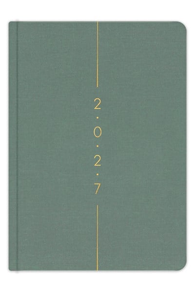 Matt Notebook 2027 Yılı A5 Keten Haftalık Ajanda 15x21 cm - 12 Aylık Yeşil